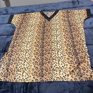 Leopard Print V-Neck Kaftan OS